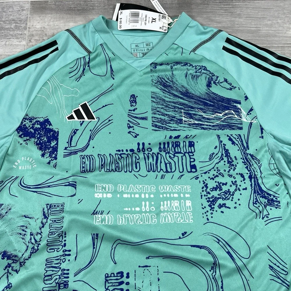 Adidas Tiro PrimeBlue Sz XL Parley Soccer Jersey Mint Green Blue IB3181 Athletic